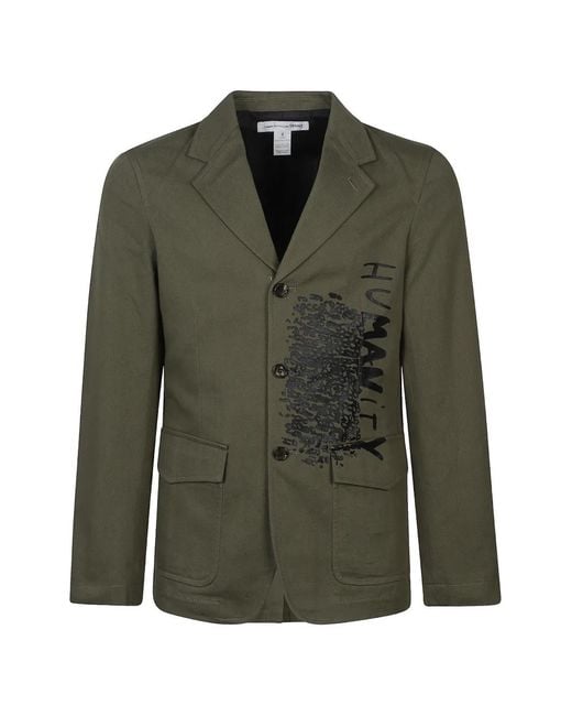 Comme des Garçons Green Printed Jacket for men