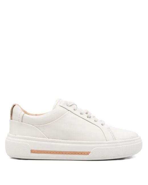Clarks White Hollyhock Leather Sneakers