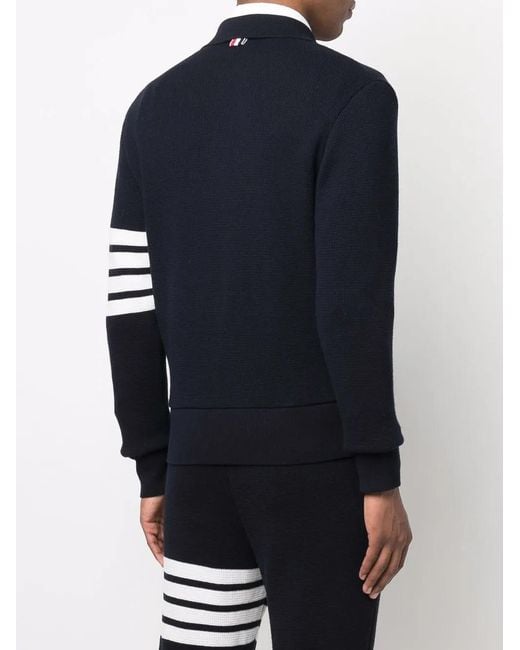 Thom Browne Blue 4-Bar Cashmere Cardigan for men