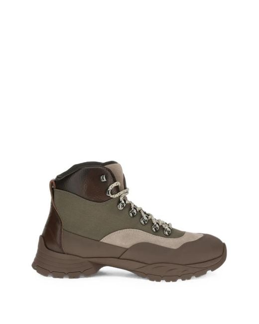 Brunello Cucinelli Brown Panelled Ankle Boots for men