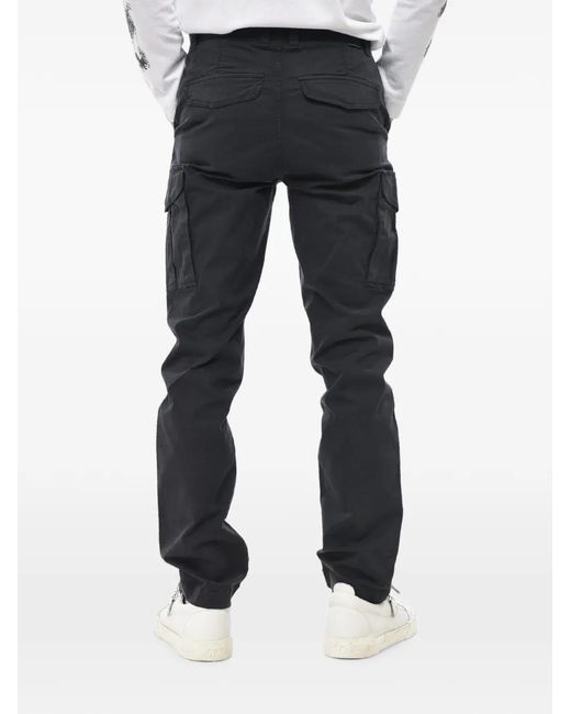 Woolrich Blue Logo-Patch Cargo Pants for men