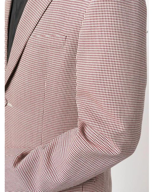 Fendi Brown Single-Breasted Houndstooth Blazer for men