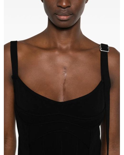 The Attico Black Fitted Midi Dress