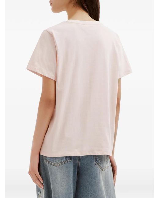 Mini Cream Pink Graphic-Print T-Shirt