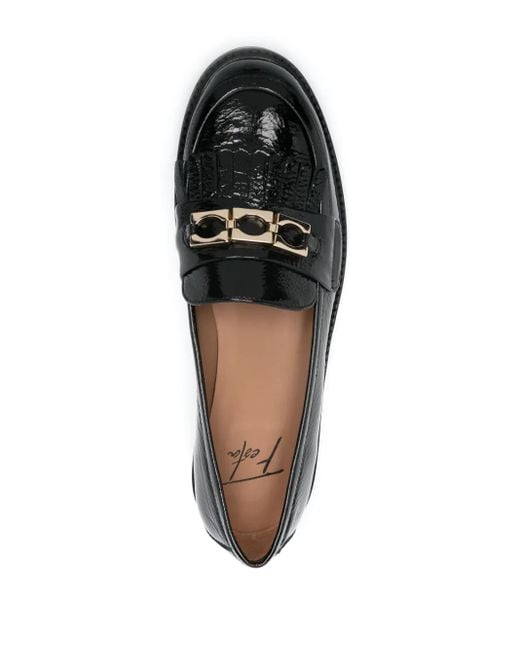 Roberto Festa Black Ayko Leather Loafers