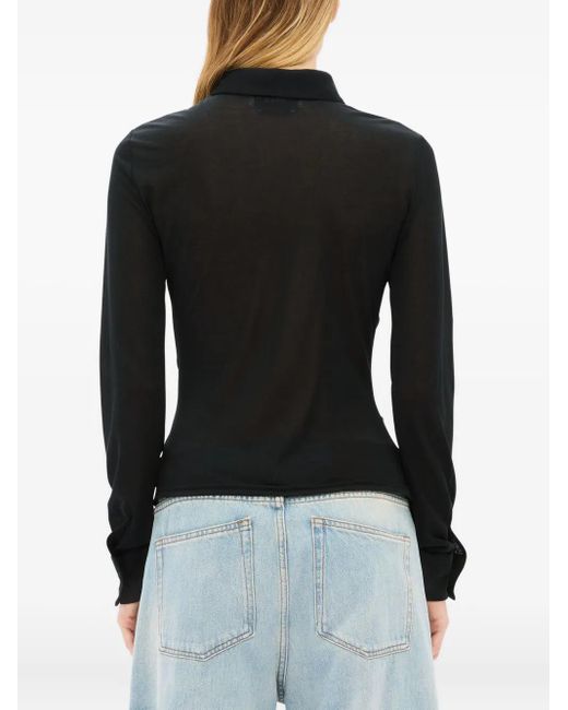 MSGM Black Long-Sleeved Shirt