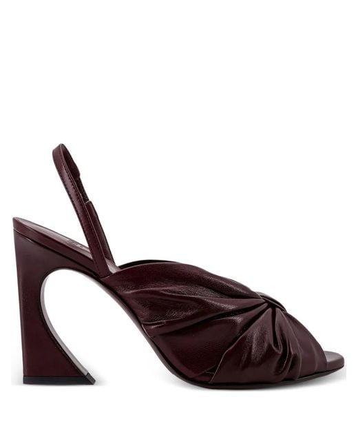 Fendi Brown Arco Twisted-Design Heeled Pumps