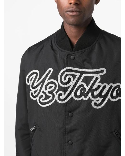 Y-3 Black Team Logo-Embroidered Jacket for men