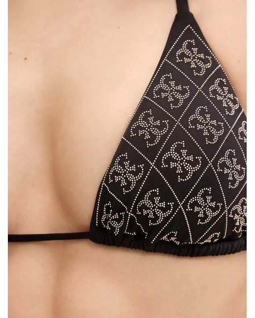 Bikini Con Logo Estampado Guess de color Black