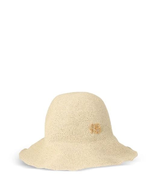 Ruslan Baginskiy Natural Ruffled Straw Hat