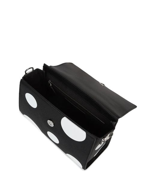 Karl Lagerfeld Black Sac À Bandoulière Ikon À Pois