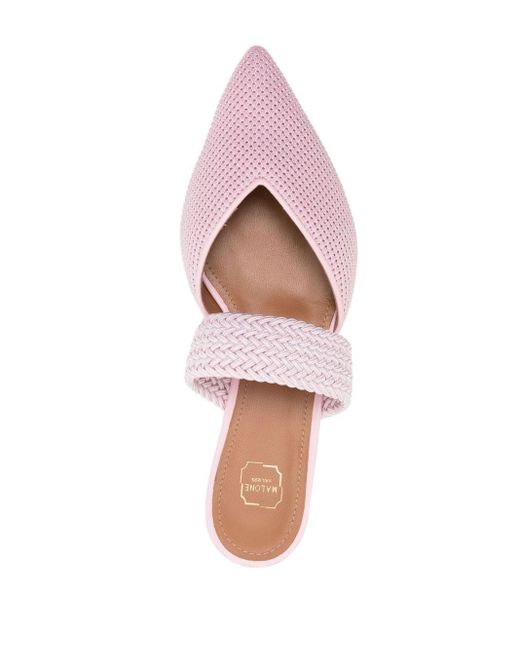 Malone Souliers Pink Maisie Pointed-toe Mesh Mules