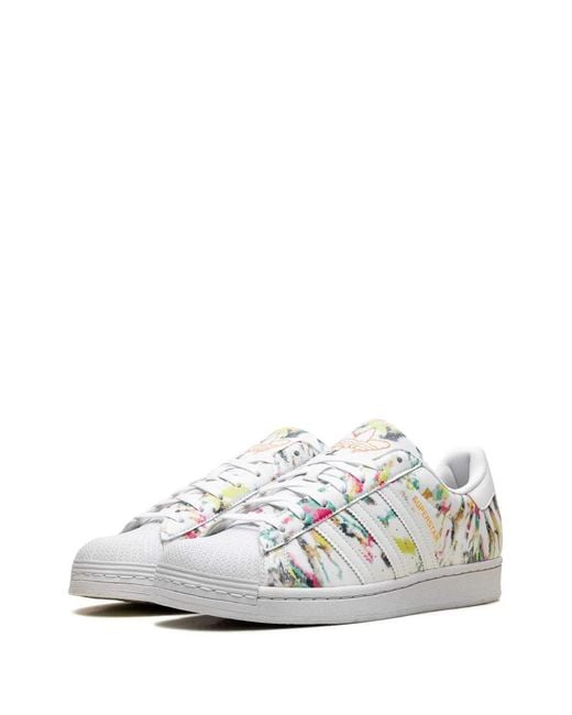 Adidas White Superstar Watercolour Sneakers for men