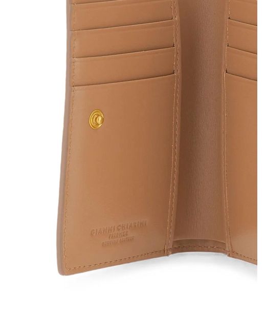 Gianni Chiarini Brown Bubble Maxi-Grain Leather Wallet