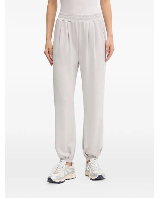 EA7 White Logo-Detail Track Pants