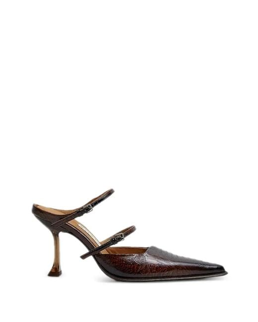 Miista White Shari Double-Strap Pointed Pumps