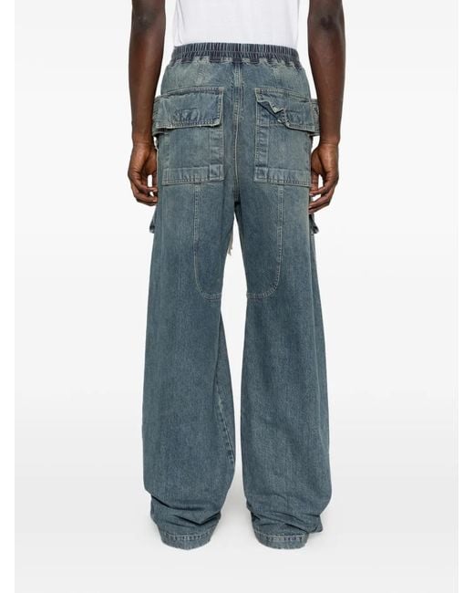 Rick Owens Blue Creatch Wide Cargo Drawstring for men