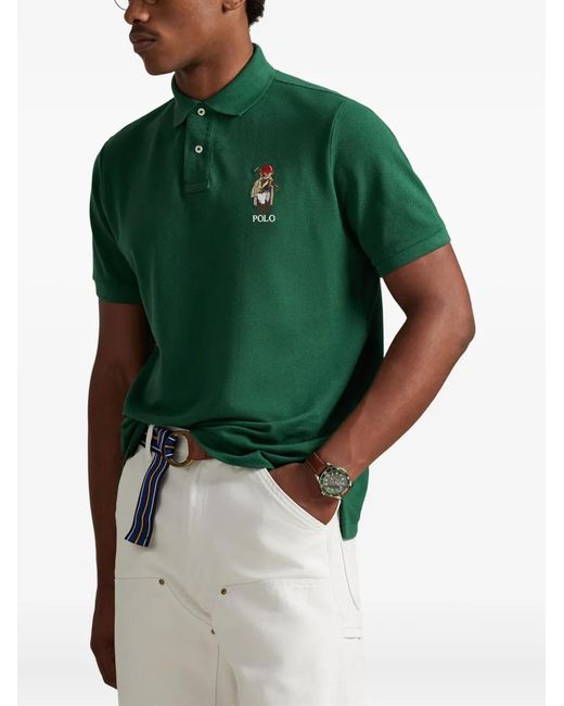 Polo Ralph Lauren Green Embroidered Polo Shirt for men