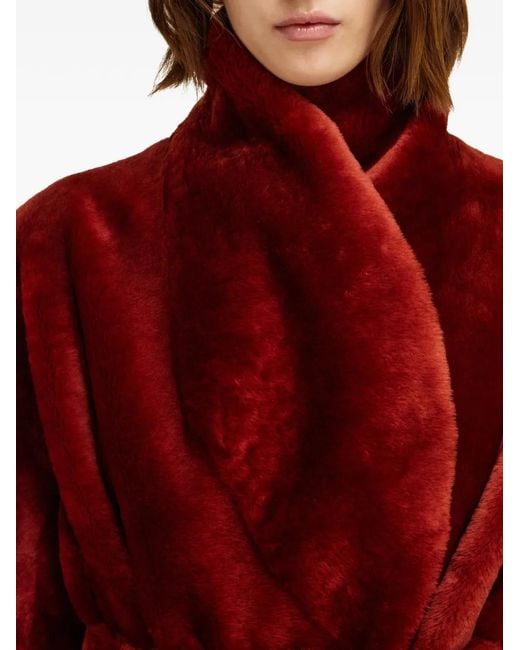 Ferragamo Red Reversible Shearling Jacket