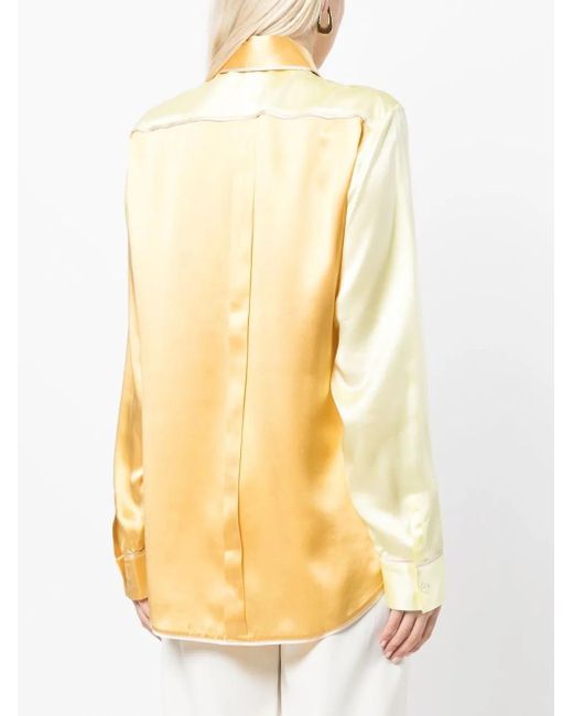 Pierre Louis Mascia Natural Two-Tone Silk Pyjama Shirt