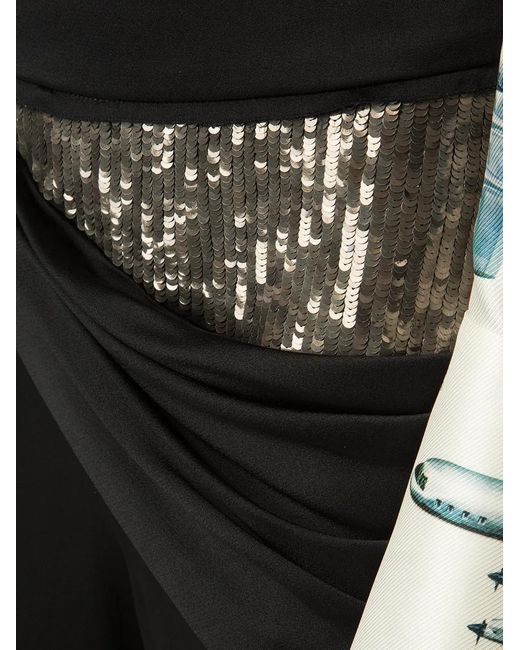 Monse Black Sequin Side Drape Trousers