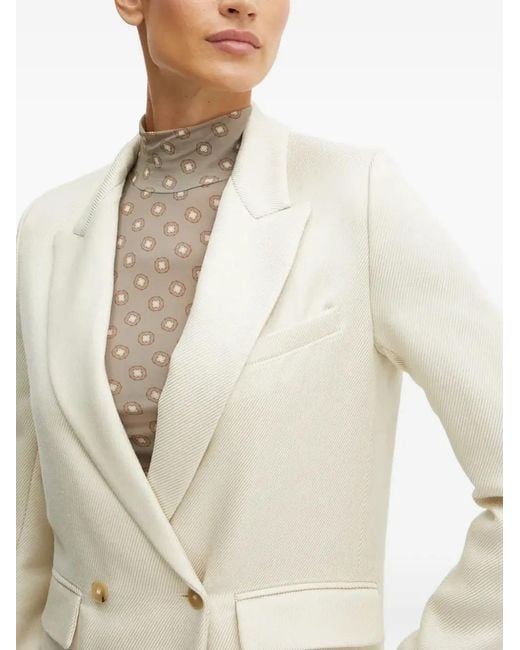 Forte_forte Natural Double-Breasted Twill Blazer