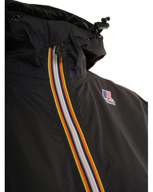 K-Way Gray Zip-Up Hooded Coat