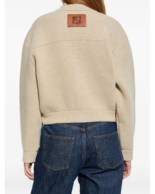 Fendi Natural Pocket Button Cardigan