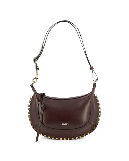 Isabel Marant Brown Studded Leather Shoulder Bag