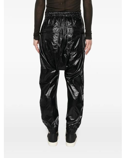 Rick Owens Black Prisoner Drawstring Trousers for men