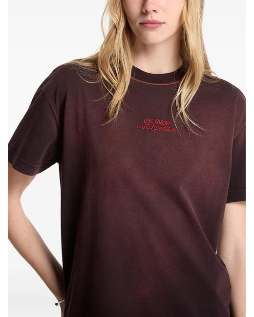 Off-White c/o Virgil Abloh Red X Ac Milan Faded-Effect T-Shirt