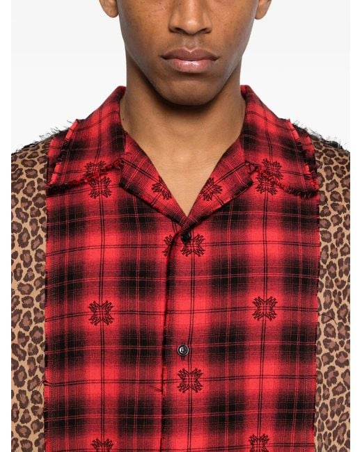 Amiri Red Spliced Ma Quad Flannel for men