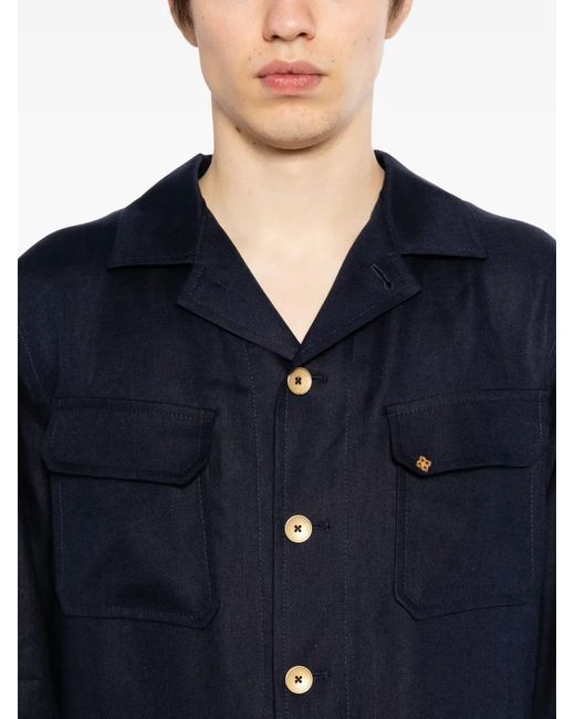Tagliatore Blue Chest Flap Pocekts Jacket for men