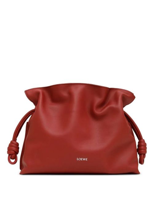 Loewe Red Knotted Drawstring Bucket Bag
