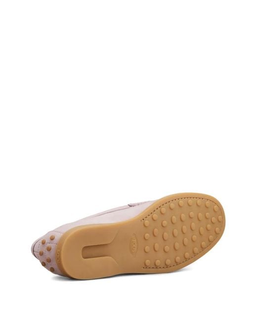 Tod's Pink Penny-Slot Leather Loafers