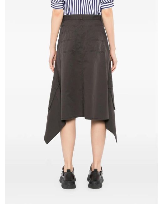 JNBY Black Deconstructed Midi Skirt