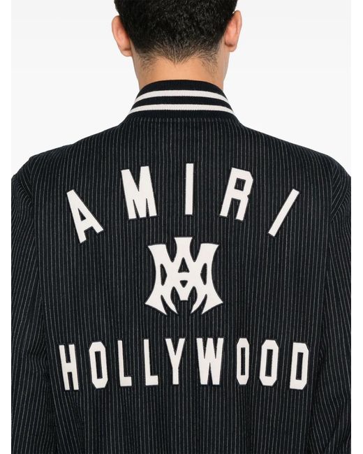 Amiri Black Classic Pinstripe Bomber Jacket For for men