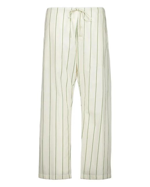 Bode White Striped Trousers for men
