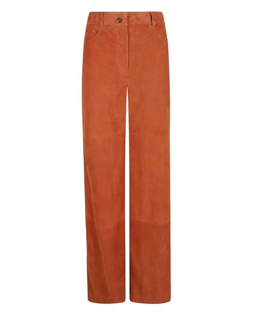 Alberta Ferretti Orange High-Waisted Trousers