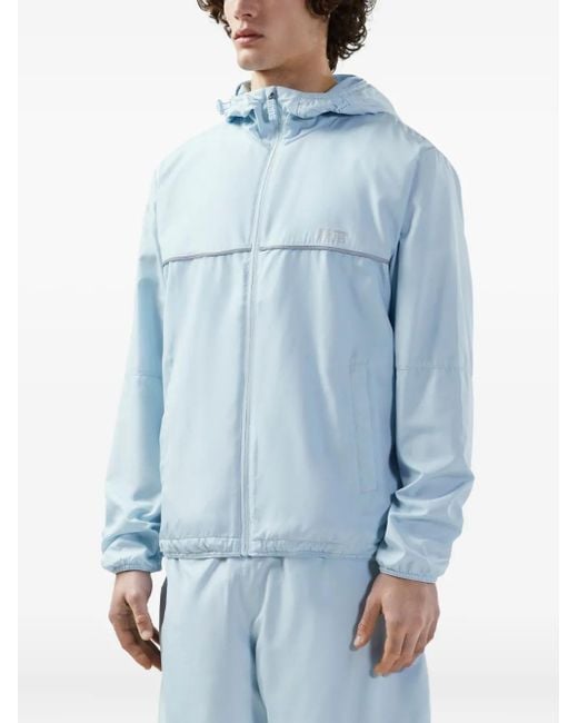 Gcds Blue Logo-Appliqué Windbreaker Jacket for men