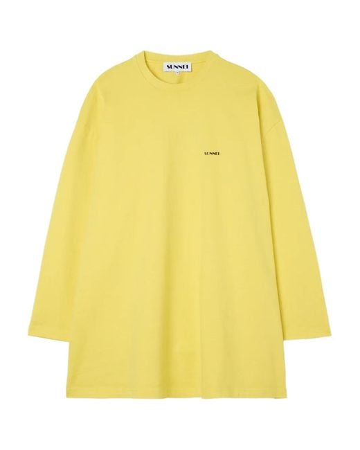 Sunnei Yellow Mega Long-Sleeve T-Shirt