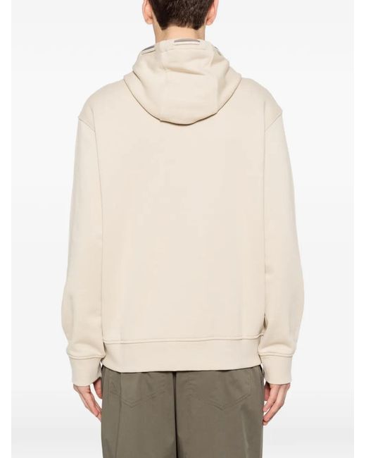 Emporio Armani Natural Logo-Deail Cotton Hoodie for men