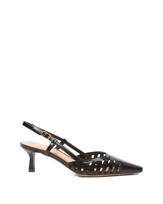 Julie Dee White Woven Slingback Pumps