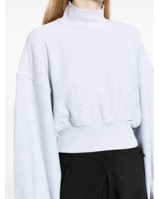 Alexander Wang Cropped Sweater Met Opstaande Hals in het White