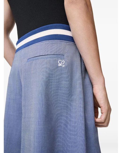 Loewe Blue Logo-Embroidered Striped-Waist Shorts for men