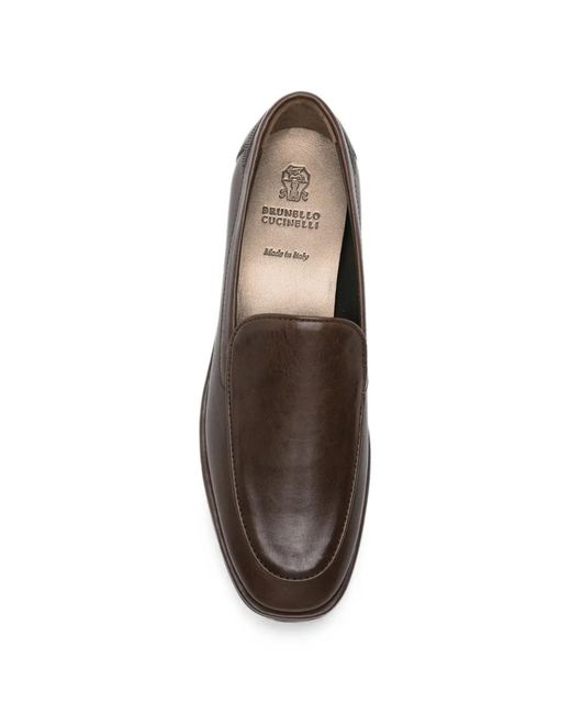 Brunello Cucinelli Brown Leather Loafers