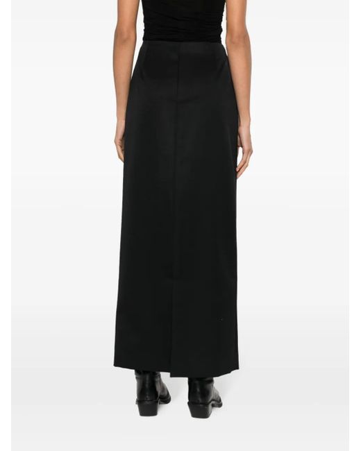 Givenchy Black Wrap-Design High-Waisted Skirt