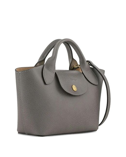 Longchamp Gray Épure Top-Handle Leather Mini Bag