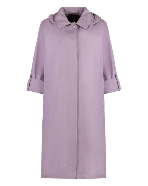 Moorer Isadora Jas Met Trekkoordtaille En Capuchon in het Purple