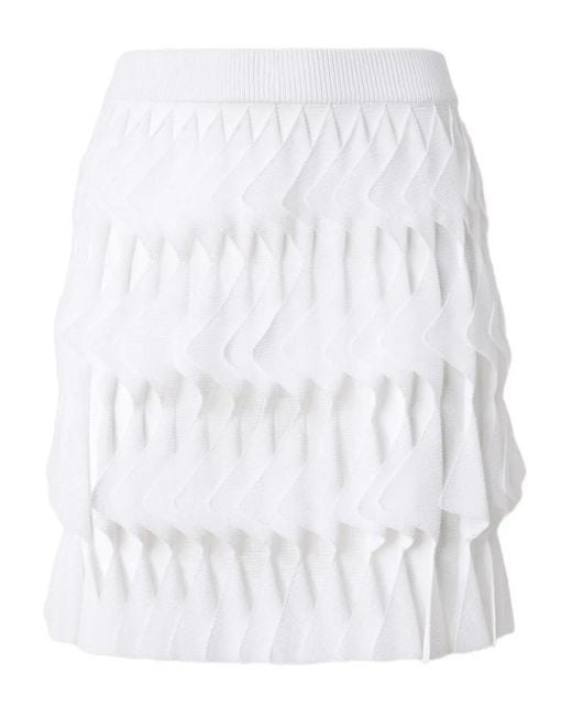 Missoni White Geometric-Pattern Mini Skirt